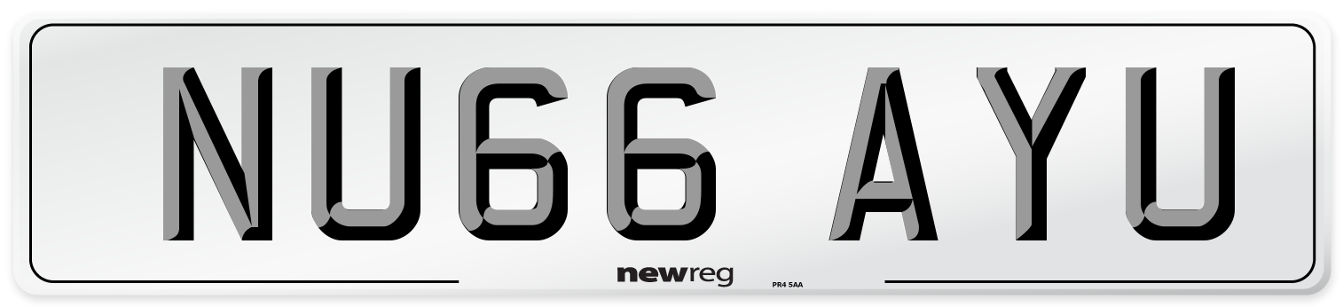 NU66 AYU Number Plate from New Reg